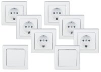 DELPHI Starter-Kit, 8-teilig, weiß 6x Steckdose, 2x...