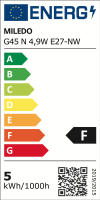 Kleines E27 LED-Leuchtmittel Kugelform 4,9 Watt 470 Lumen Lichtfarbe wählbar 4.000 K neutralweiß