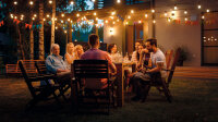 Biergarten Lichterkette Girlanda in verschiedenen Längen 6 / 11 / 15 Meter mit E27 Sockeln 15,75 Meter / 15 x E27 Fassung