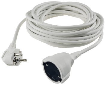 Schutzkontakt-Verlängerung, 10m, weiß H05VV-F3G 1,5mm² 16A/250V