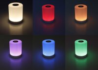LED Tischleuchte mit Touch-Funktion Li-Akku, Warmweiß + RGB
