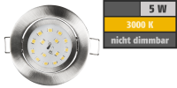 LED Einbauleuchte McShine Slim 82x27mm, 5W, 400lm, 3000K, Edelstahl gebürstet