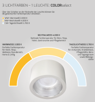 LED-Anbauleuchte LUNAsilver-exit 36W COLORselect  3000K/4000K/5700K