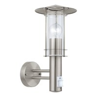 Wandleuchte EGLO Lisio, Edelstahl, E27, klares Glas, mit...
