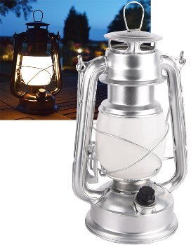 LED Camping Laterne "CT-CL Silver" xH 12x23,5cm, 4x AA, warmwei, di,  16,79