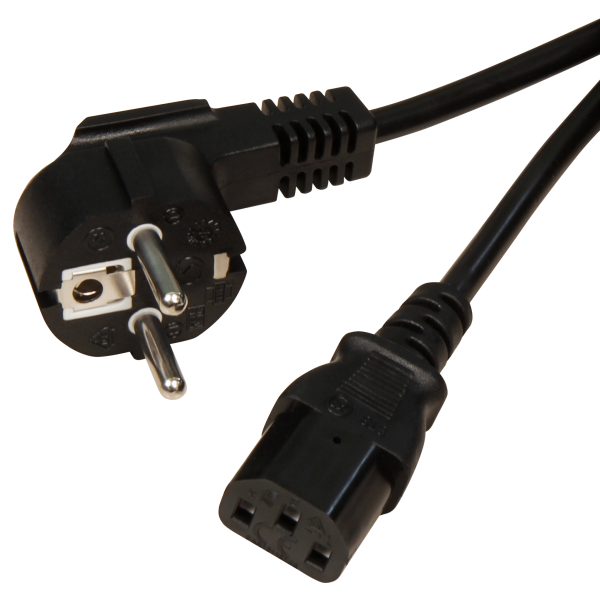 Kaltgeräte Anschlusskabel McPower, H05VV-F3G 1,00mm², 5m, 10A/250V, schwarz
