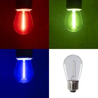 LED Birne 0,5 / 0,9 Watt Filament für Biergarten Lichterkette verschiedene Farben