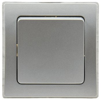 DELPHI Wechsel-Schalter, UP, silber 250V~/ 10A, inkl. Rahmen, Klemmanschluss