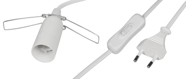 Lampenfassung McShine E14 mit 1,5m Kabel, Schalter und Eurostecker