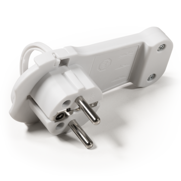 Schutzkontakt-Winkelstecker McPower extra flach, Handgriff, Zugentlastung