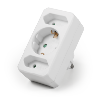 Steckdosenadapter McPower, 2x Euro, 1x Schutzkontaktdose