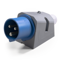 CEE-Stecker McPower, Wandmontage, IP44, 250V, 16A, 3-polig, IP44