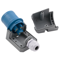 CEE-Stecker McPower, Wandmontage, IP44, 250V, 16A, 3-polig, IP44