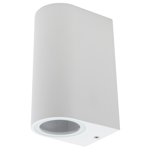 Wandleuchte Oval-W weiß, IP44, 2x GU10, Aluminium Gehäuse