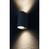 Wandleuchte Oval-W weiß, IP44, 2x GU10, Aluminium Gehäuse