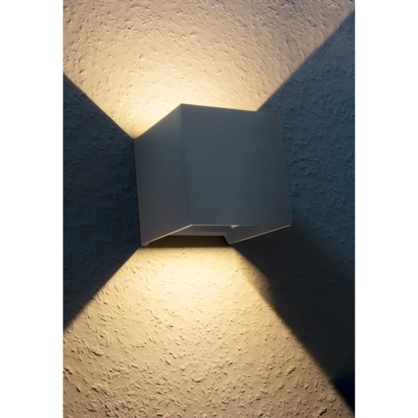 LED-Wandleuchte LW-107 IP54, 2x150lm, 2x3W, 3000K, warmweiß, weiß