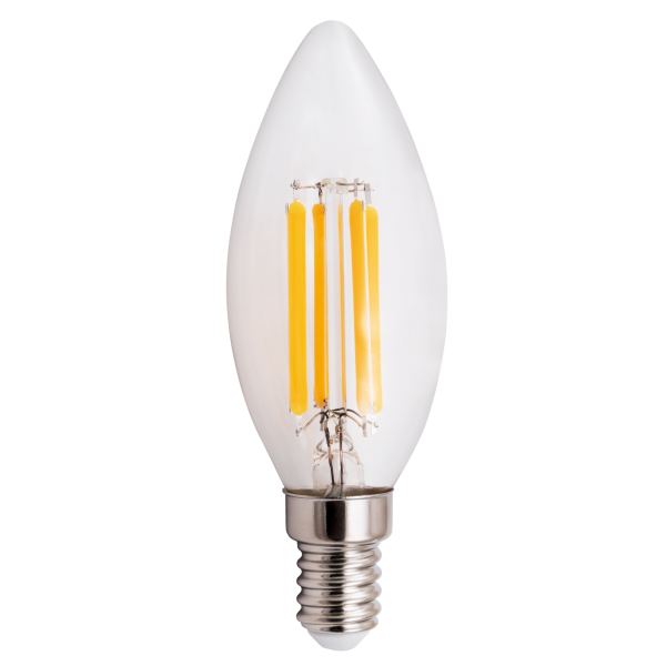 LED Filament Kerzenlampe McShine Filed, E14, 6W, 820 lm, warmweiß, klar