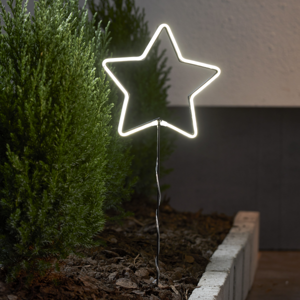 LED-Lichtstern Neonstar, 0.06W, 3V, 72 LEDs (neutralweiß), 22x58cm, outdoor