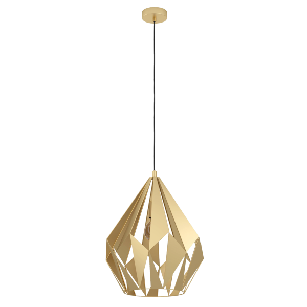 Hängeleuchte EGLO Carlton, E27, Stahl, gold, 110cm
