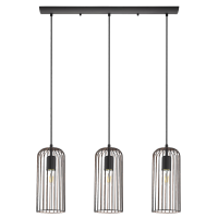 Hängeleuchte EGLO Roccamena, 3-flammig, E27, Stahl, schwarz/kupfer,110x13x73cm
