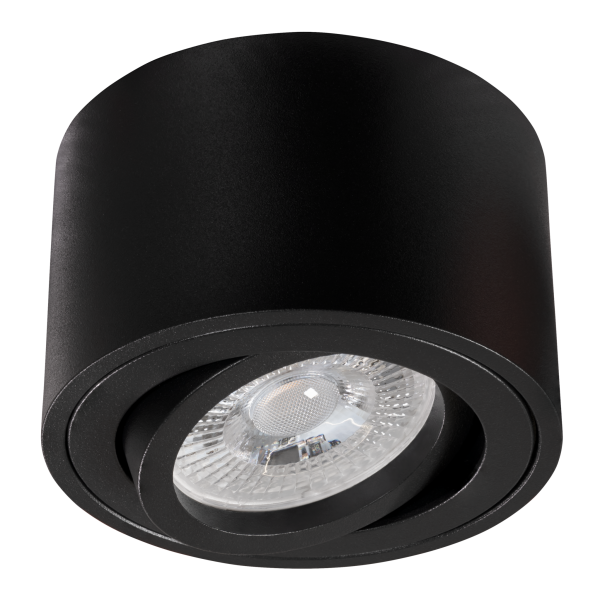 LED-Aufbauleuchte McShine, 5W, 400Lumen, 3000K, ØxH 80x50mm, schwarz