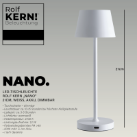 LED-Tischleuchte ROLF KERN „Club Nano“ 21cm,...