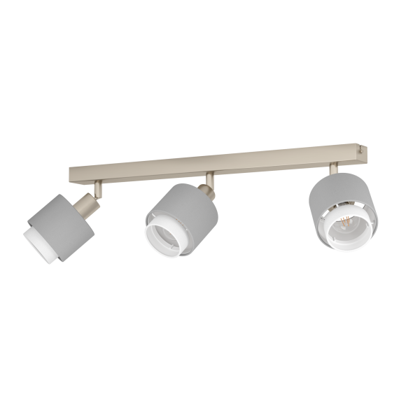 Deckenleuchte EGLO Bellizzi, E14, 3-flammig, Stahl/Textil, grau/weiß