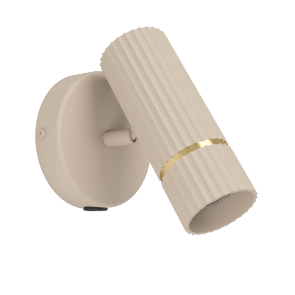 Wandleuchte EGLO Caminia, GU10, Stahl,sandfarben,messing-gebürstet