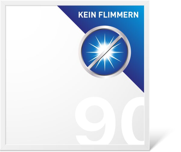 LECOM Flimmerfreies LED Panel 62 x 62 cm CRI >90 3.600 Lumen 40 Watt Lichtfarbe wählbar 3.000 K warmweiß