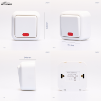 Schalter McPower Finery, 250V/10A, AP, weiß, mit Kontrollleuchte