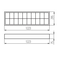 Kanlux Aufputz-Rasterleuchte NOTUS für 2 LED Röhren 120 x 30cm