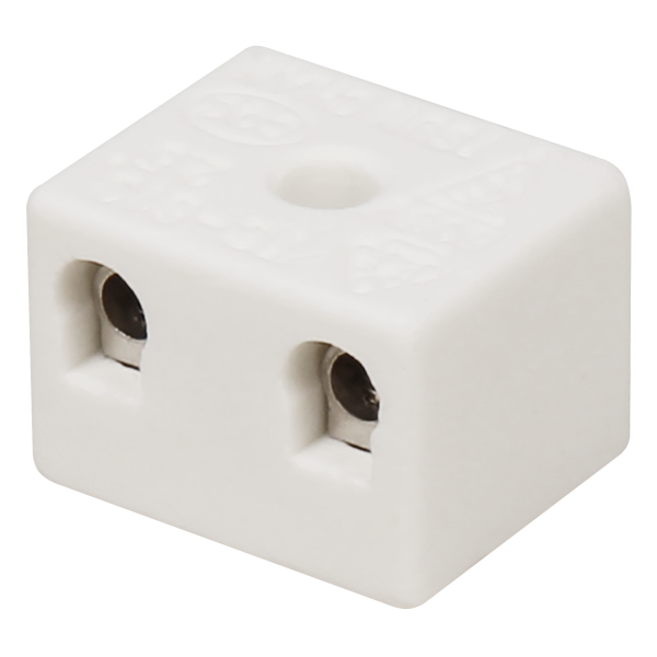 Porzellan-Klemme, 2-fach, 2,5mm², hitzebeständig