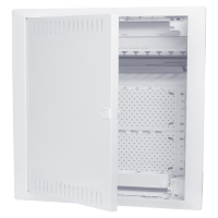 HW/UP Kommunikationsverteiler, 3-reihig, Montageplatte, 3-fach Steckdose