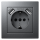 Schutzkontakt-Steckdose mit 2x USB McPower Flair, 250V, 5V/2,1A, UP, anthrazit