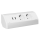 Steckdosenblock Aufbau, silber-weiß, 2fach, 2 USB 2,1A, 3680W