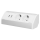 Steckdosenblock Aufbau, silber-weiß, 2fach, 2 USB 2,1A, 3680W