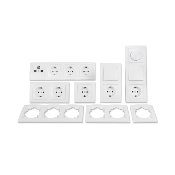 Schalter und Steckdosen Set McPower Flair Wohnlandschaft Dimmer, 20-teilig, weiß