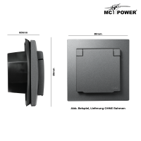 Schutzkontakt-Steckdose McPower Flair, 250V~/16A, UP, IP44, anthrazit