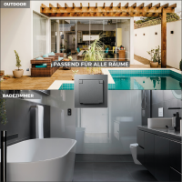 Schutzkontakt-Steckdose McPower Flair, 250V~/16A, UP, IP44, anthrazit