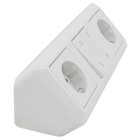 Steckdosenblock McPower Cup Aufbau, weiß, 2x Schutzkontakt + Schalter