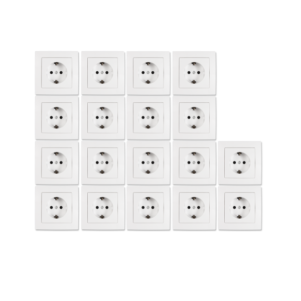 Schutzkontakt-Steckdose McPower Flair 250V~/16A, 18er-Pack, inkl. Rahmen