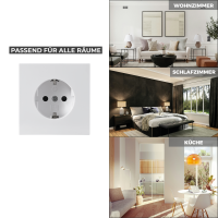 Schutzkontakt-Steckdose McPower Shallow 250V~/16A, UP, Steckanschluss, weiß