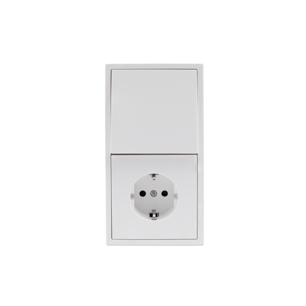 Schalter und Steckdosen Set McPower Shallow Tür 2-fach Profi 3-teilig, Steckanschluss