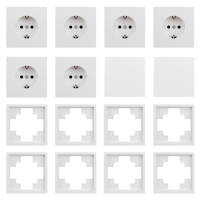 Schalter und Steckdosen Set McPower Shallow Einsteiger 16-teilig, Steckanschluss, weiß