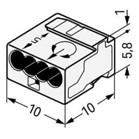 MICRO-Verbindungsdosenklemme WAGO, eindrähtige...