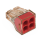 Verbindungsdosenklemme WAGO, eindrähtige Leiter, 4 Klemmstellen, max. 4mm², rot