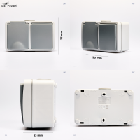 Feuchtraum Kombi-Dose McPower Fix,Schalter+Steckdose,Steckanschluss, 250V~, AP