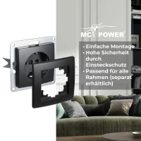 Schutzkontakt-Steckdose McPower Flair 250V~/16A, UP Einsteckschutz, matt schwarz