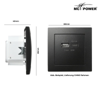 USB-Ladedose McPower Flair 2-fach, USB-C, PD 3.0 20W, matt schwarz