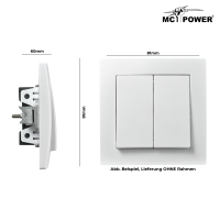 Taster McPower Flair 2-fach, 250V~/10A, UP, weiß